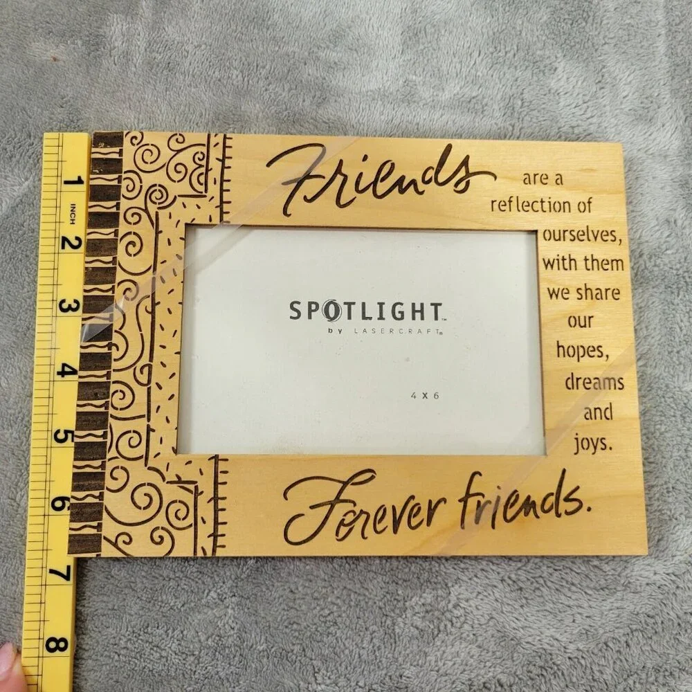 Lasercraft Friends Forever Picture Frame 4x6 Rustic Wood Reflection Photo S23E